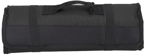 MAJONMMERD Borsa Portautensili da, Borsa Portacoltelli con 20 Scomparti, Portacoltelli da Chef, Custodia per Coltelli con Tela Resistente e Doppie Cuciture, per, Viaggio, (BLACK)