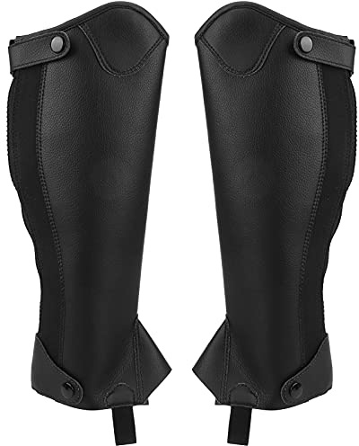 Generic Barn Super Fiber Läder Ridning Half Chap Bekväm Full Dragkedja Bottenknapp Design för Barn Ridträning