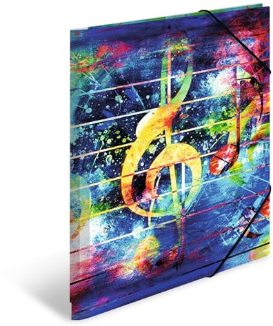 HERMA 19835 Carpeta de dibujo Artline con motivo Música, A4, plástico resistente, con impresión interior, carpeta de 1 palmo
