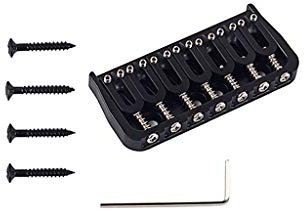 Alnicov 7 String Sattelbrücke, Metall Hardtail Bridges Ersatzteil für E-Gitarre (Schwarz)