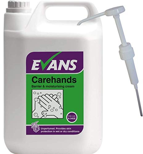 Evans Carehands Light Skincare Unperfumed Barrier & Moisturising Hand Cream 5Ltr, Plus Free Pelican Pump!