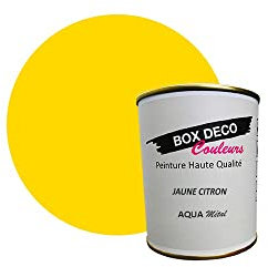 BOX DECO COULEURS Peinture meuble métal à base de laque acrylique aspect satin Aqua Métal - 750 ml / 7.5m², Jaune Citron