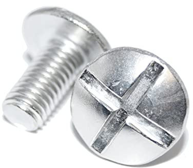 Flachrundschrauben mit großem Kopf M4X10 4 Stück NF E 25-129 A2 Edelstahl rostfrei, niedriger Kopf, Doppelschlitz