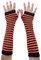 AUSUAYA Gestreifte Handschuhe, lang, fingerlos, gestrickte Armstulpen für den Winter, für Punk, Rock und Cosplay, Gothic, Halloween-Party, GB-WM-S-G5, Schwarz und Orange gestreift, One size