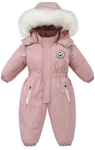 Bébé Filles Habits de Neige Barboteuse Enfant Imperméable Combinaison Vestes de Ski Garçons Toison Manteau Coupe-Vent Vêtements D'Extérieur 2-3 Ans