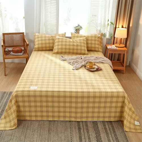 JIANINGHOME Bettlaken ohne Gummizug 160x230cm,Weiches und pflegeleichtes Betttuch aus Baumwolle ohne Gummizug