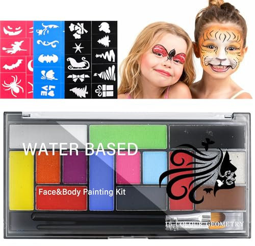 Kinwers Trucchi Halloween,15 Colori Trucco Bianco Per Viso Halloween Bambina Lattice Liquido Body Painting