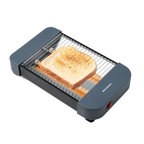 Grunkel - tostadora de pan de 300W y apto para 1 rebanada de pan con on/off y sin temporizador. bandeja recoge migas y 29 x 19 cm de superficie total