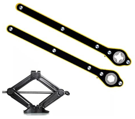 Pont elevateur Voiture crique Voiture Paquet de 2 clés à cric à Ciseaux en métal clé à cliquet de Voiture clé à cliquet à Ciseaux de Voiture à économie de Travail