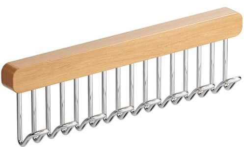 Appendi cintura per armadio - porta cintura in legno, porta cintura da parete | Organizer per grucce con 8 ganci, organizer per armadio salvaspazio, appendiabiti multi-gancio per cinture