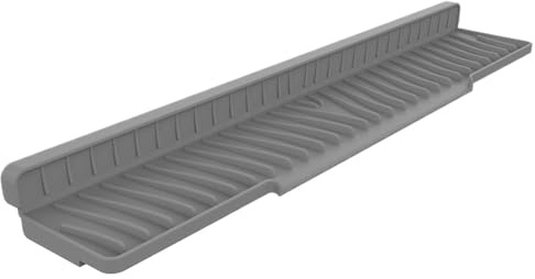 Stänkskydd för diskho – 58 x 11,9 cm vattenstänkskydd för diskbänk | torkmatta | vikbar dräneringsplatta för bänk, , badrum, stänkskydd