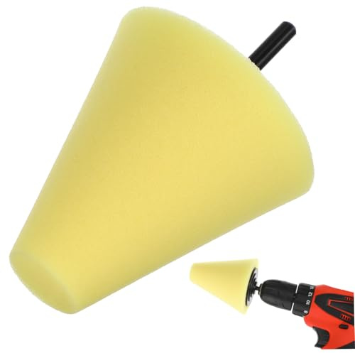 UTHCLO Tampon Éponge Conique 3 Pouces pour Polissage Voiture, Coussinet en Mousse Jaune pour Finition et Étanchéité, pour Entretien et Détail Automobile