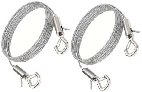 Veemoon Cable Ajustable para Colgar Cuadros de Acero Inoxidable 304 Cuerda Doble con Ganchos 2 Metros Resistente para Colgar Fotos Espejos y Lámparas Hogar y Oficina