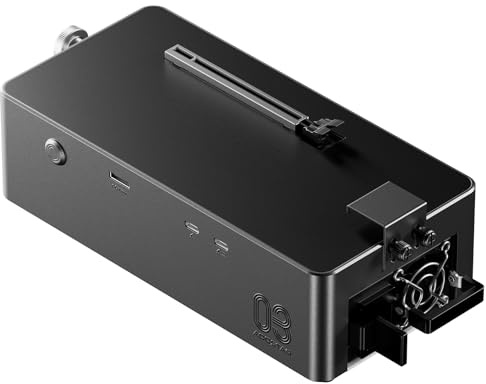 AOOSTAR AG03 eGPU-docka med OCuLink & Dual Thunderbolt 5 (80 Gbps), extern grafikkortsdocka PCIe 4.0 x4, 140W PD, DP 2.1 videoutgång, inbyggt 800W nätaggregat, för grafikkort upp till 500W