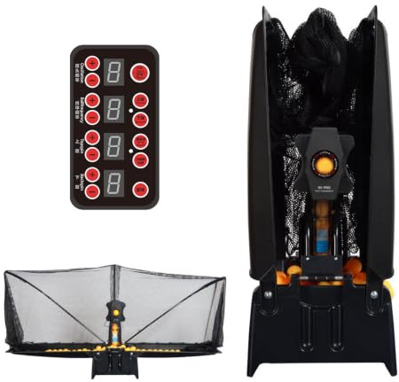 LURECAQING Robot de Ping Pong con Recogida Automática, Giro Superior e Inferior Ajustable, Frecuencia Regulable y Gran Depósito para Entrenamiento Individual