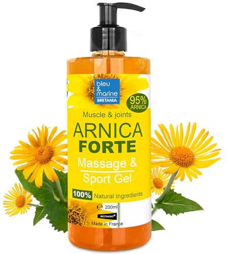 Arnika-Gelee Arnica Gel-Konzentrat 100% Massage-Gel stumpfe Verletzungen Muskeln, Gelenke, Arnika schmerzsalbe stark Muskelverspannung Gelenkschmerzen Hautpflegend Pumpenspender Blutergüsse 200 ml