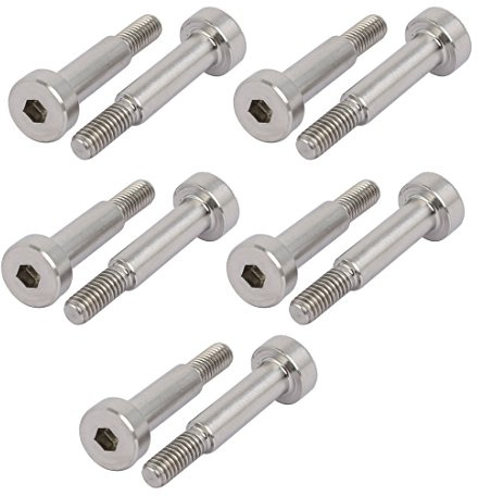 uxcell 10pcs 304 Stainless Steel Hex Socket Shoulder Bolt 5mm Shoulder Dia 16mm Shoulder Length M4 Thread