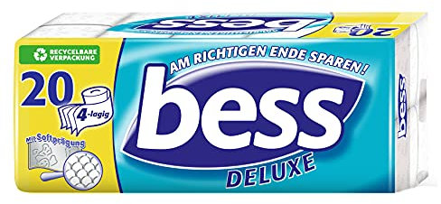 Bess Deluxe Toilettenpapier 4-lagig Riesenpackung (20 Rollen x 150 Blatt), 1er Pack