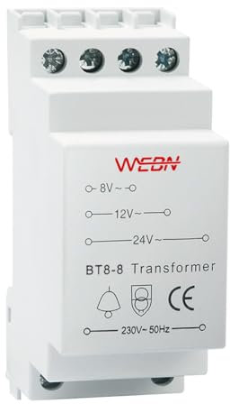 Klingeltrafo Türklingel 8V-12V-24V passt auf genormte Hutschiene - Klingeltransformator für Türklingel & Türglocken