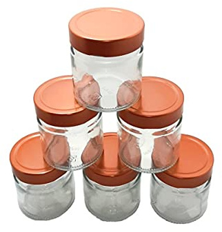 Buyglass Vaso CC 212 Diametro 70 con Tappo Color Rame, Venduto in pacchi da 6 Pezzi, Adatto a Contenere marmellate ed Altre delizie.