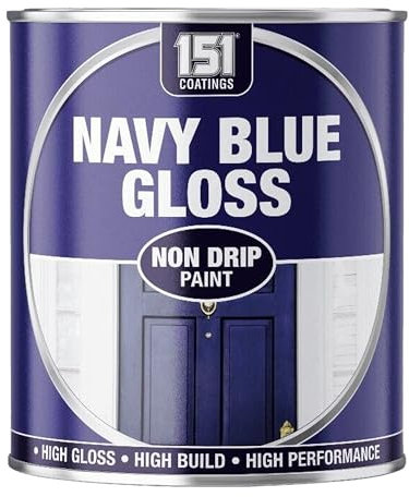 SuperGift.com 300 ml Navy Blue Gloss Non-Drip Paint - Interior & Exterior, Fast-Drying, High Performance