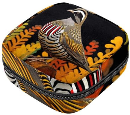 Borsa mestruale,Sacchetto di immagazzinaggio del tovagliolo sanitario,Uccello della foresta selvaggia,Borsa del tampone per la borsa