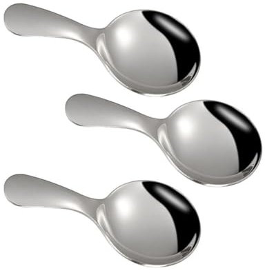 Cucchiai a Manico Corto,3 PCS Manico Corto Cucchiaini Multifunzionale Cucchiai da Tavola in Acciaio Inox Manico Corto Cucchiai Caffè per Ristoranti di Famiglia