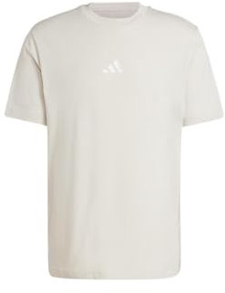 adidas Men's Essentials SMALL Logo Single Jersey Tee, Wonder Alumina/White, S