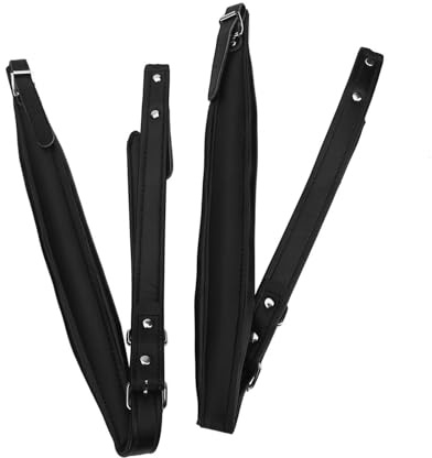 GYZOUKA Adjustable Padded Accordion Straps PU Thickened Accordion Shoulder Belt for 16-120 Bass Accordion Multi Colors(Black)