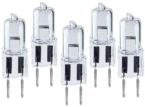 BULBEAWICK GY6.35 Halogenlampe 24 Volt Klare Glühbirne T4 Dimmbar G6.35 Halogen Glühbirnen 24V-50W 5PCS