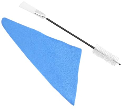 Toyvian Saxophone Nylon Cleaning Hole Triangle Brush in Tone with Care Kit 2pcs Cloth in Blue Iron Material for Suitable Clarinet for Beginners and Professionals