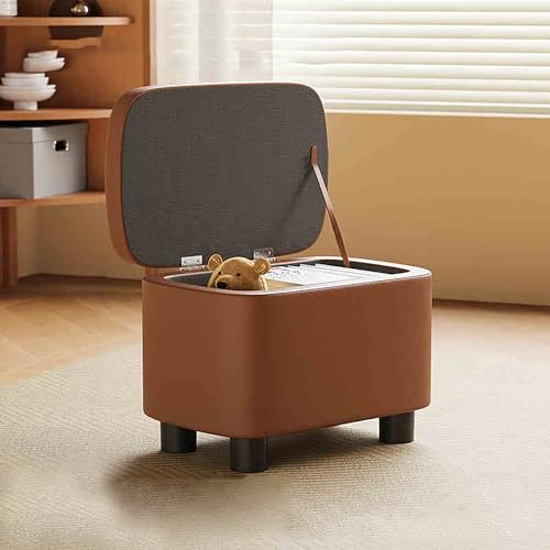 Pouf rangement, pouf coffre, Repose-pieds ottoman, tabouret de pied moderne, banc ottoman de rangement, repose-pieds pouf en cuir, repose pied salon, tabouret à langer, pouf salon, chambre, dortoir(Br