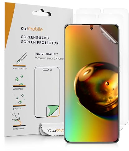 kwmobile Skärmskydd kompatibla med Xiaomi 14T skärmskydd – 3 x ultraklart genomskinliga telefonfilmer