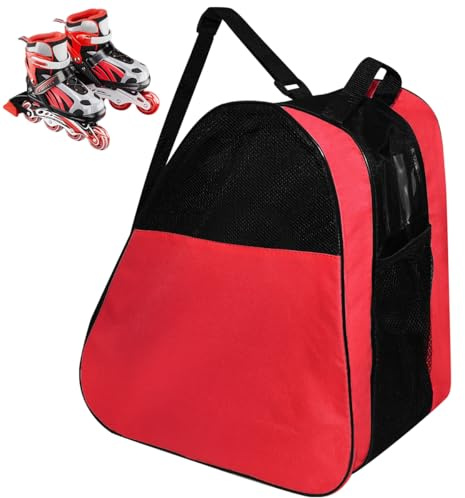 VGECEE Borsa in linea per pattini a rotelle, da donna, per pattinaggio, per adulti, per hockey su ghiaccio, per uomo e donna (rosso)