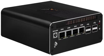 SJRC Firewall Gaming Mini PC Core Ultra 5 125H(14C/18T, up to 4.5GHz), 4 x i226V 2.5GbE LAN, Support WiFi Slot, Win/Linux, Barebone NO RAM/SSD/OS, HD 2.0 + DP + USB-C 40 Gbps Triple Display