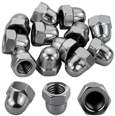 12 Pièces M8 Ecrou Borgne Inox，Ecrou Borgne Hexagonal- Forme haute A2 V2A - Pour vis, tiges filetées et boulons filetés