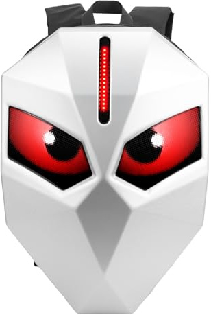 Asixxsix LED -motorcykelryggsäck, 60x32 Pixlar 3D LED -ögonryggsäck med Programmerbar Fullfärgsskärm, Stor Kapacitet Vattentät Ridning Bärbar Väska för Rescamping Cykling