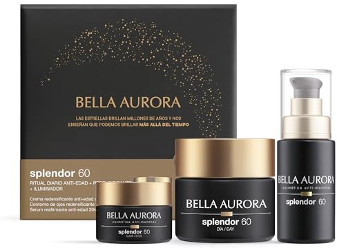 Bella Aurora Splendor 60 Set Anti-Edad, Crema Redensificante 50ml, Serum Reafirmante 30ml, Contorno de Ojos 15ml, Ritual Diario Completo