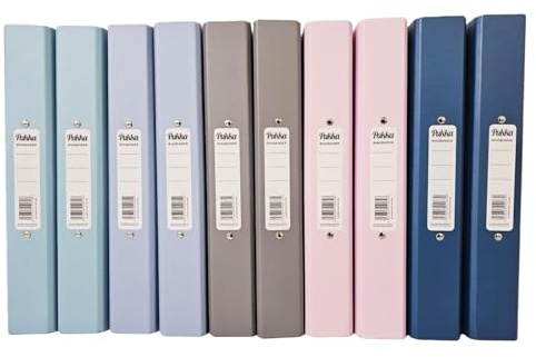 simpa 10PC A4 Ring Binder Folder Set – Assorted Colours – 45mm Spine with 2 O-Ring Mechanism – Office, School & Home Filing Organiser