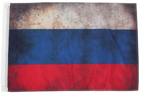 Milisten Drapeau Russe Vintage en Polyester 60 X 90 Cm, Décoration Extérieure pour Jardin et Fête, Drapeaux Nationaux Suspendus Résistants la Décoloration, Ornement Polyvalent