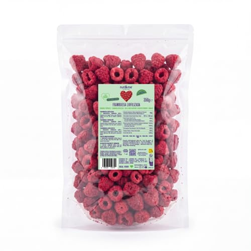 nut&me Frambuesa liofilizada entera 350 g | 100% fruta deshidratada