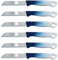 Solingen Juego de 6 cuchillos de colores para panecillos, fruta, tomates y pelar (azul y blanco)