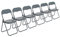 Harbour Housewares Padded Folding Chairs - Solid Grey - Pack of 6 - Easy Store Metal Frame Foldable Desk Chair for Office, Dining, Kitchen