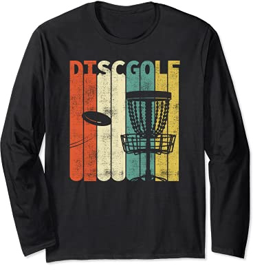 Cadeau pour un frisbee de golf rétro Discgolf Manche Longue