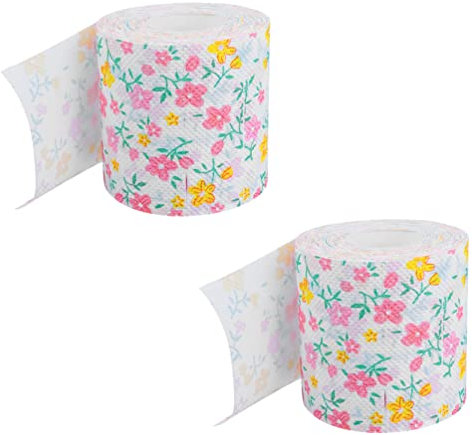 TOYANDONA Luxuriöse Toilettenpapierrollen – 2er-pack Dekorativer Blumendruck Weich Und Saugfähig Ideal Für Zuhause Oder Das Büro
