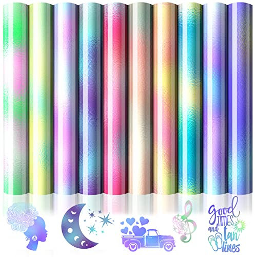 Souarts Plotterfolie Textil, Tie-Dye Farbe A4 Vinylfolie Transferpapier zum Aufbügeln Plotter, Wärmeübertragungsfolie Plotter für DIY T-Shirt Textil Handwerk Leder (Blau 10PCS)