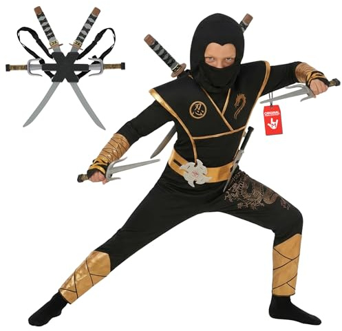 Morph Deguisement Ninja Enfant, Costume Ninja Enfant, Deguisement Halloween Garcon, Costume Carnaval Garcon XS