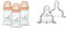 Dodie Lot de 3 Biberons Anti-Colique Sensation+ en verre, 270mL,0-6 Mois, tétine plate, Débit 2 & Set de 2 Tétines Plates Anti-Colique Sensation+ Débit 1 Transparent 0-6 Mois 6317169