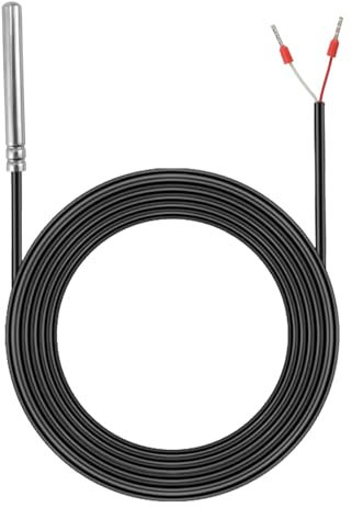 PT1000 Temperatursensor mit PVC 3Meter Wasserdicht Temperaturfühler Edelstahl Waterproof Probe Kompatibel mit Raspberry Pi inklusive E-Book (1StK 3 Meter)