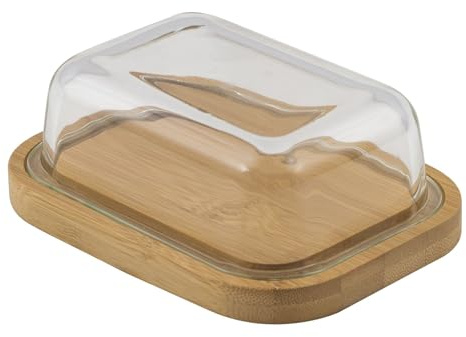 Point-Virgule PV-BAM-3005 Butterdose aus Bambus mit Gläser Deckel klein FSC boterschalen, bamboe, braun